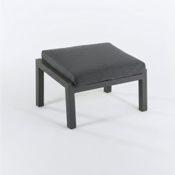 Apoio para os pes do jardim aluminio reforcado com antracite e almofada cinza