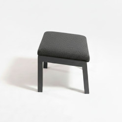Apoio para os pes do jardim aluminio reforcado com antracite e almofada cinza 2