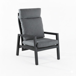 Fauteuil d'exterieur inclinable anthracite avec style relax