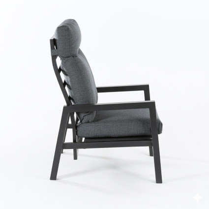 Cadeirao de exterior reclinavel antracite com estilo relax