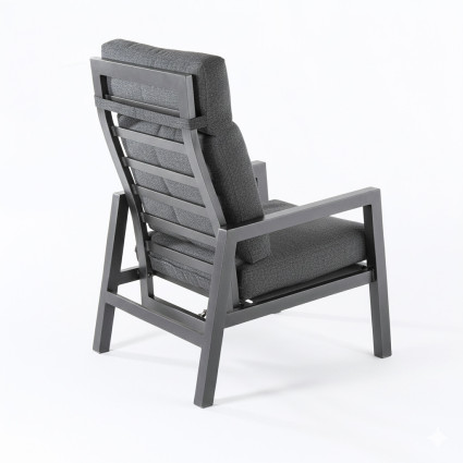 Cadeirao de exterior reclinavel antracite com estilo relax