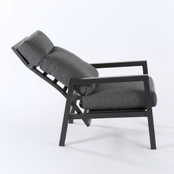 Conjunto outdoor Olivia 50 y  60 e poltronas reclinaveis COMO com apoio para os pes em aluminio antracite 2