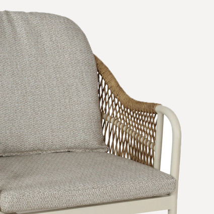 Fauteuil d’exterieur Olivia en aluminium blanc casse - Pack de 6 unites