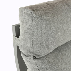 Conjunto aluminio de jardin con mesa auxiliar Olivia y sillones mediano reclinables en Gris tierra 2