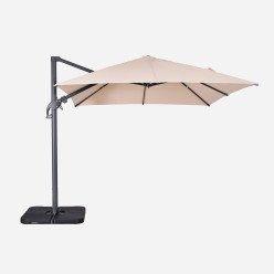 300X300 cm parasol de pendule exterieur couleur naturelle