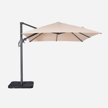 300X300 cm pêndulo externo parasol cor natural