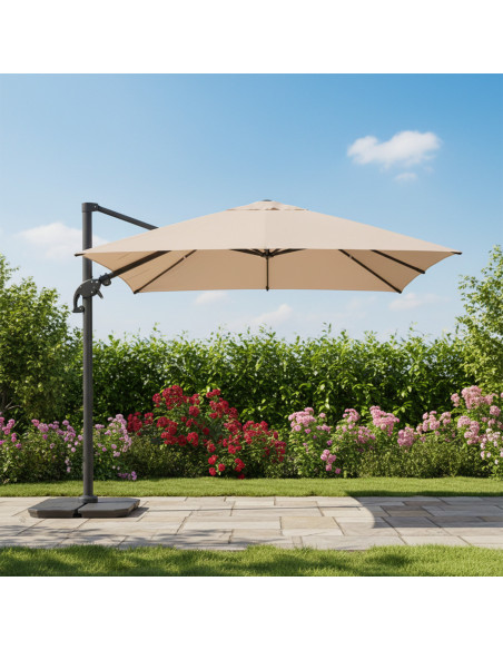 300X300 cm pêndulo externo parasol cor natural