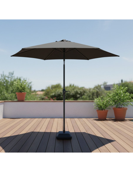 Parasol exterieur rond de 270 cm de couleur anthracite