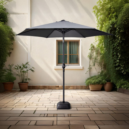 Parasol exterieur rond de 270 cm de couleur anthracite