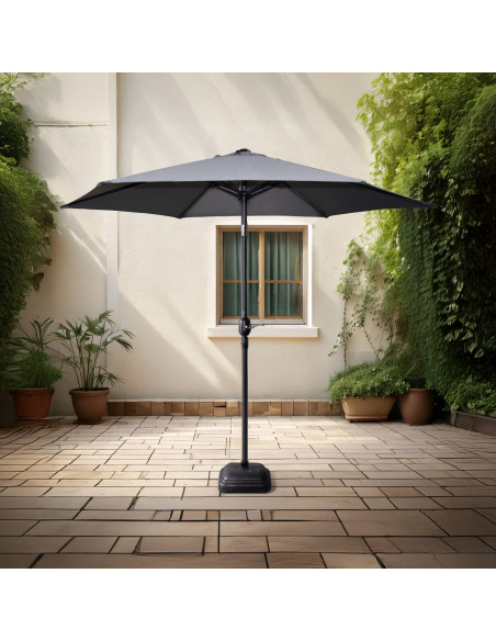 Parasol exterieur rond de 270 cm de couleur anthracite