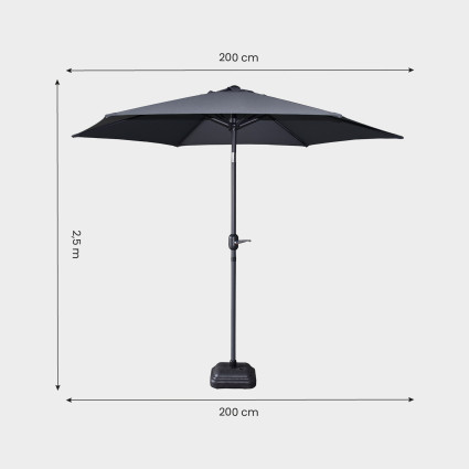Parasol exterieur rond de 270 cm de couleur anthracite