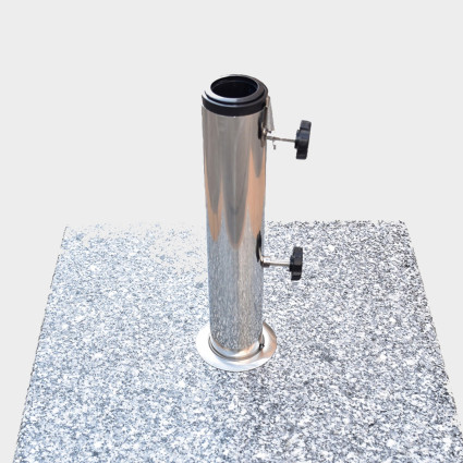 Base parasol 40kg granit gris avec roues