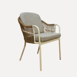 Poltrona de exterior Olivia em aluminio sujo