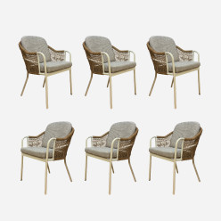 Poltrona externa Olivia em aluminio sujo - Pacote de 6 unidades 2